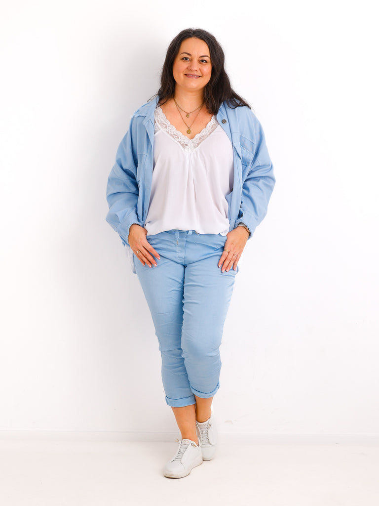 Curvy Viskose Top FELINA.S – A-Linie mit Spitze – Gr. 42-48