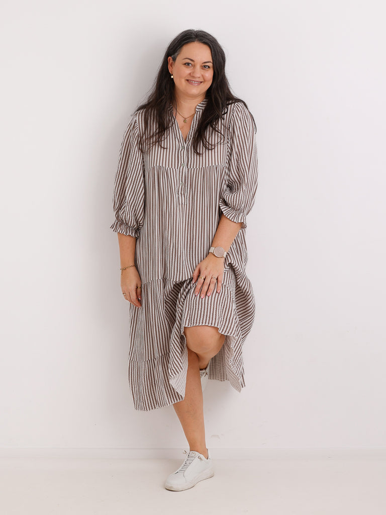 Maxikleid RONJA.S Musselin taupe One Size 38-48