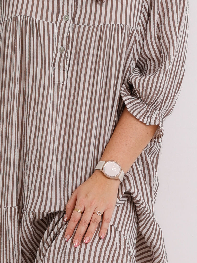 Maxikleid RONJA.S Musselin taupe One Size 38-48