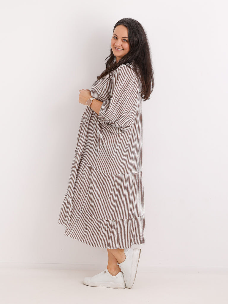 Maxikleid RONJA.S Musselin taupe One Size 38-48