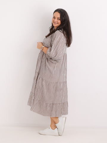 Maxikleid RONJA.S Musselin taupe One Size 38-48