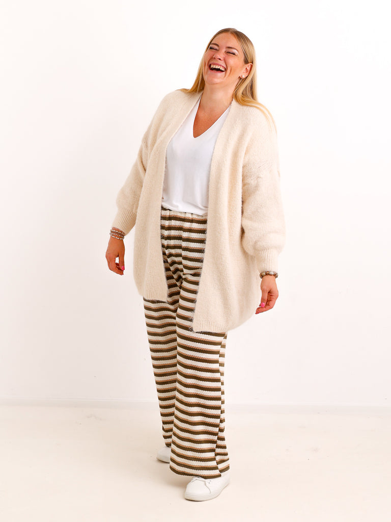 Curvy Marlene-Hose CALVEN – Häkeloptik im Ringel-Look – Gr. 44–56