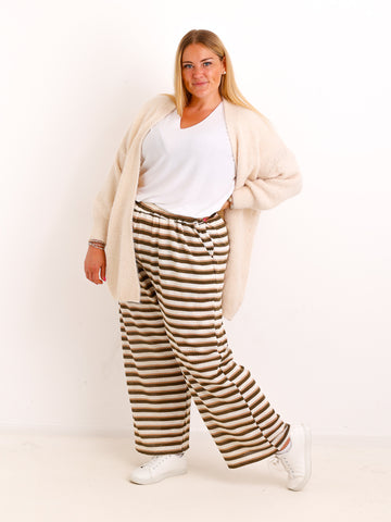 Curvy Marlene-Hose CALVEN – Häkeloptik im Ringel-Look – Gr. 44–56