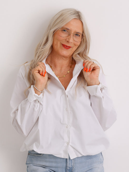 Bluse SAMIRA.S Baumwolle weiß - One Size 36-40