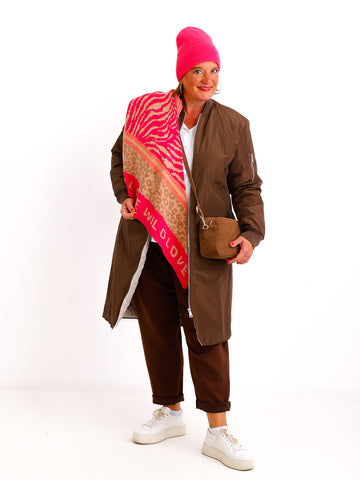 RUBY Dreiecksschal  - pink/beige/taupe/ apricot