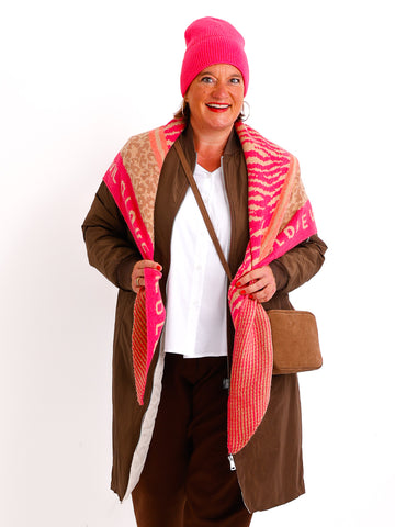 RUBY Dreiecksschal  - pink/beige/taupe/ apricot