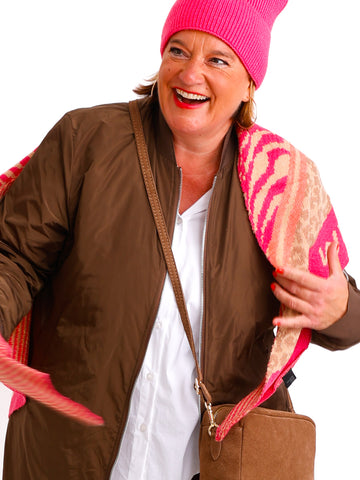 RUBY Dreiecksschal  - pink/beige/taupe/ apricot