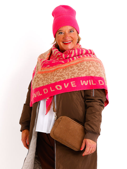 RUBY Dreiecksschal  - pink/beige/taupe/ apricot