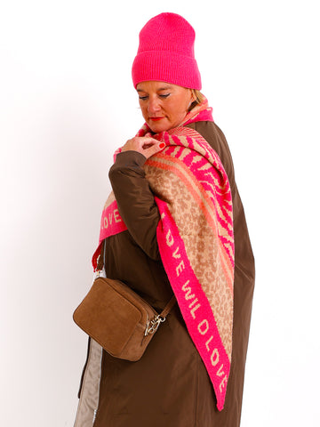 RUBY Dreiecksschal  - pink/beige/taupe/ apricot