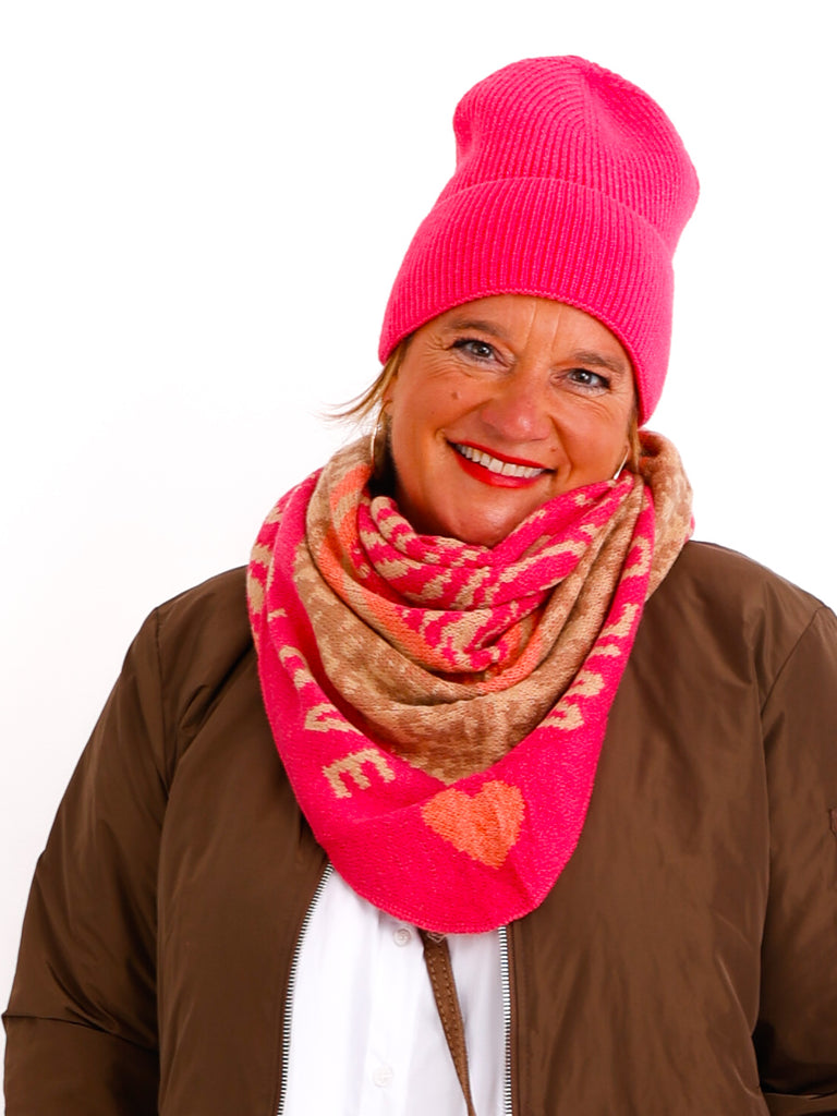 RUBY Dreiecksschal  - pink/beige/taupe/ apricot