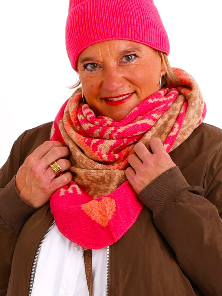 RUBY Dreiecksschal  - pink/beige/taupe/ apricot