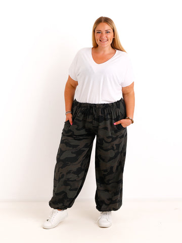 Curvy  Ballonhose SELVAN – Lässiger Schnitt mit elastischem Beinabschluss – Gr. 44–54