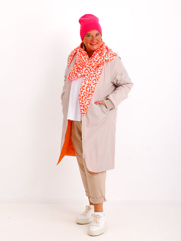 CLARA Dreiecksschal - leo - weiß/orange