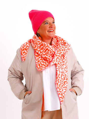 CLARA Dreiecksschal - leo - weiß/orange