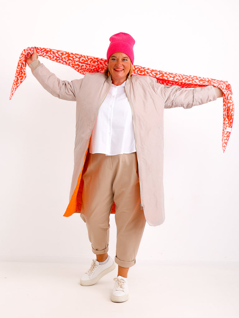 CLARA Dreiecksschal - leo - weiß/orange