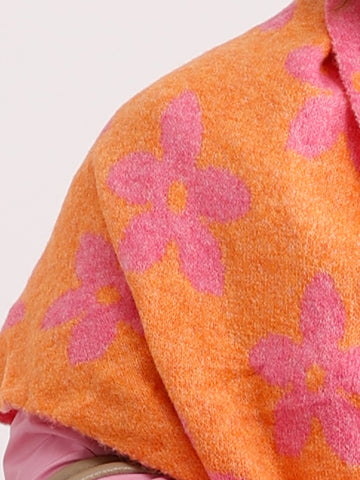 ELINA Dreiecksschal - pink/orange