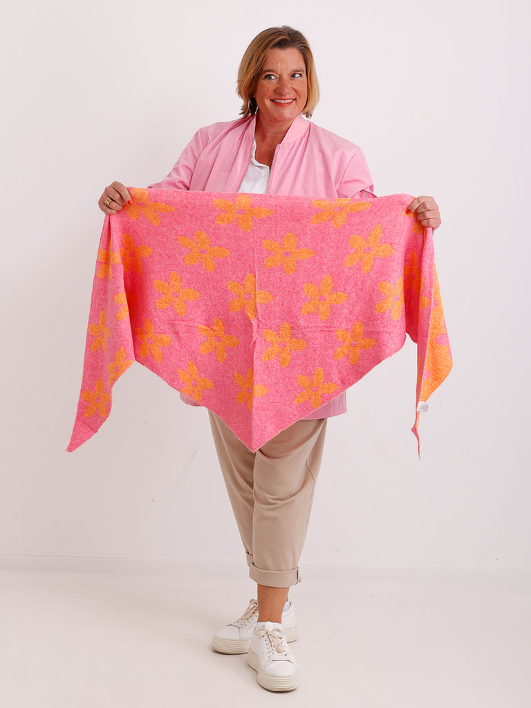 ELINA Dreiecksschal - pink/orange