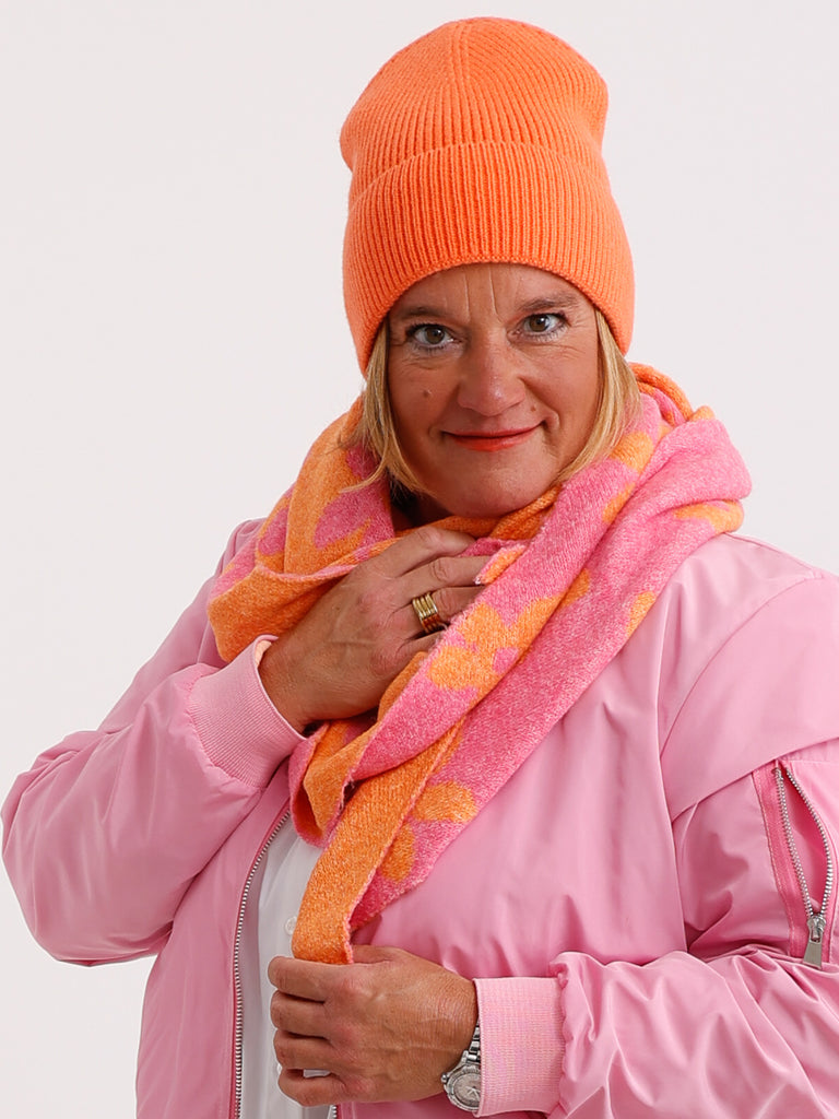 ELINA Dreiecksschal - pink/orange