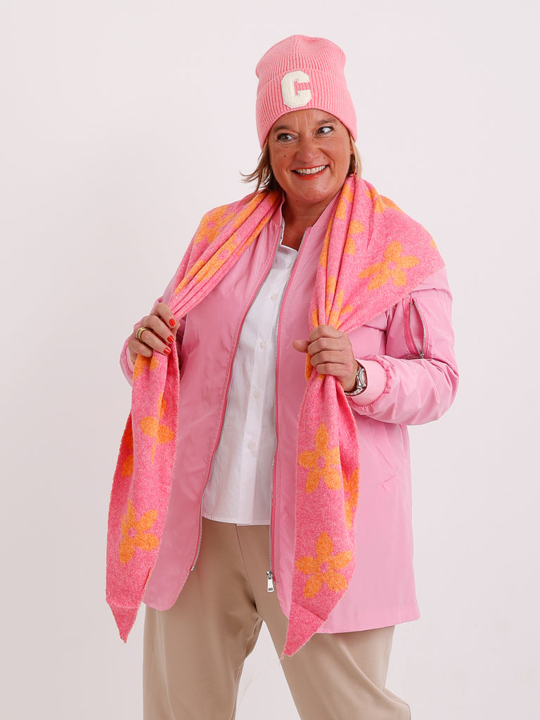 ELINA Dreiecksschal - pink/orange