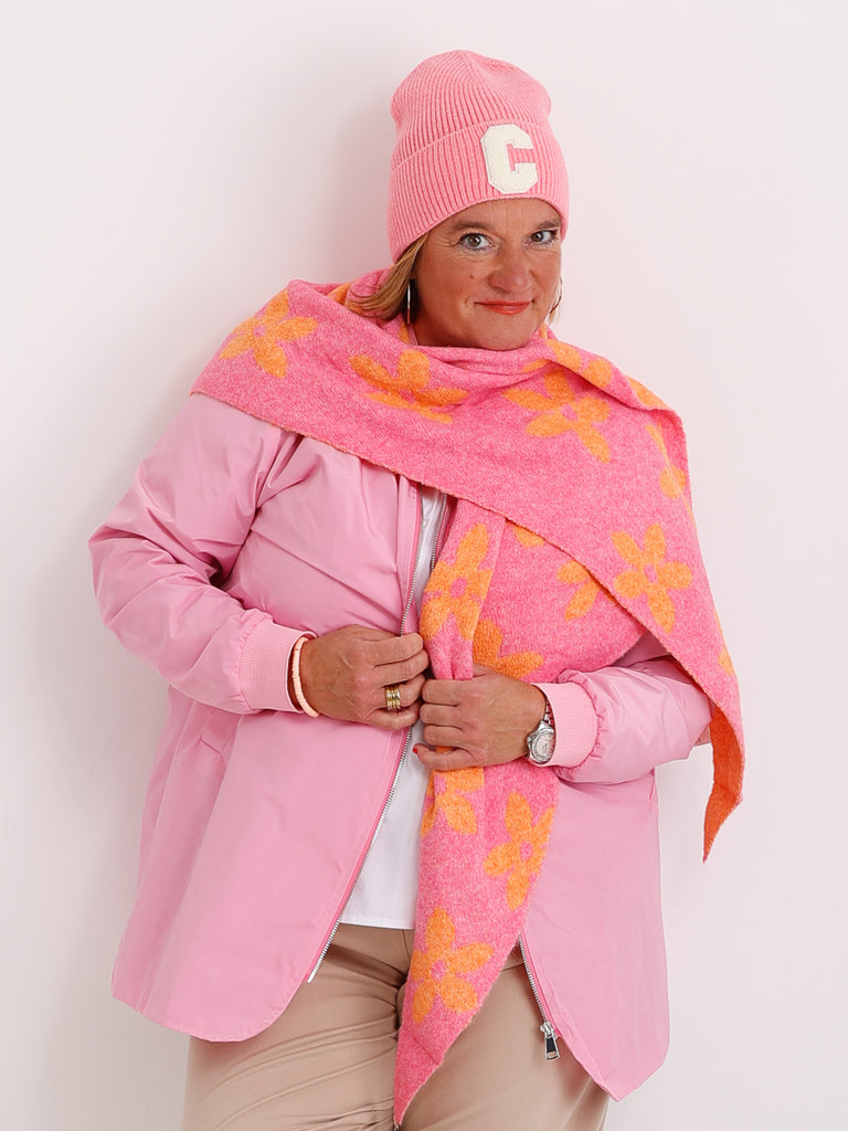 ELINA Dreiecksschal - pink/orange