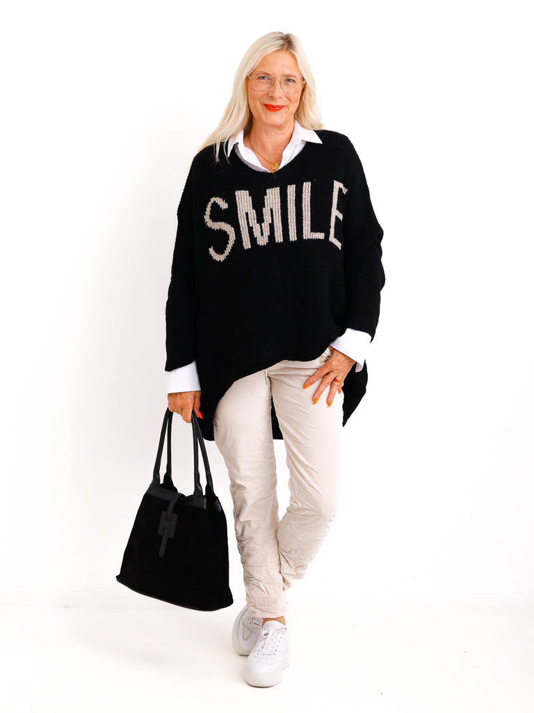 SMILE oversize Strickpullover - verschiedene Farben
