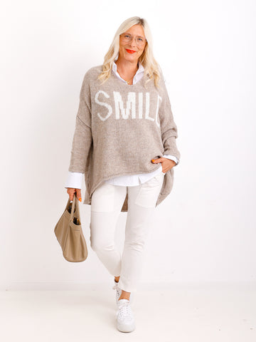 SMILE oversize Strickpullover - verschiedene Farben