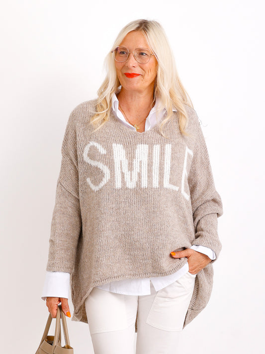 SMILE oversize Strickpullover - verschiedene Farben