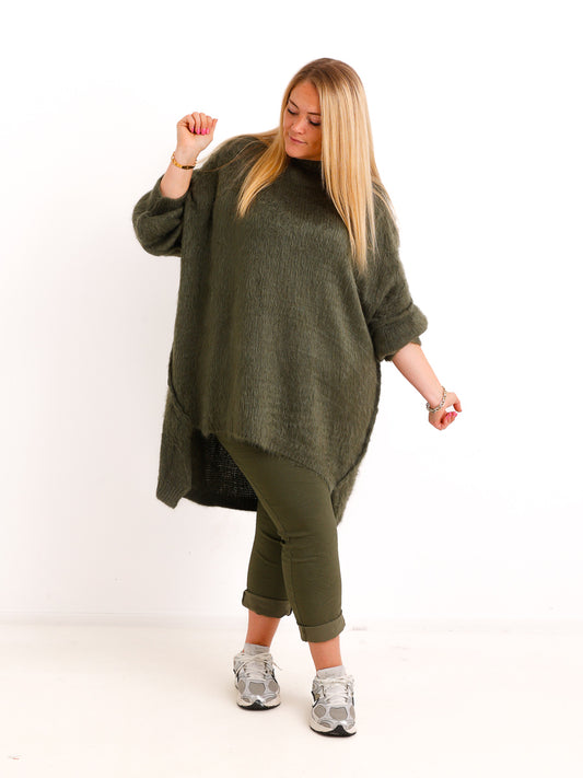Curvy Pullover VALURA – Extra langer Oversize-Schnitt mit Inside-Out-Nähten – Gr. 48-58