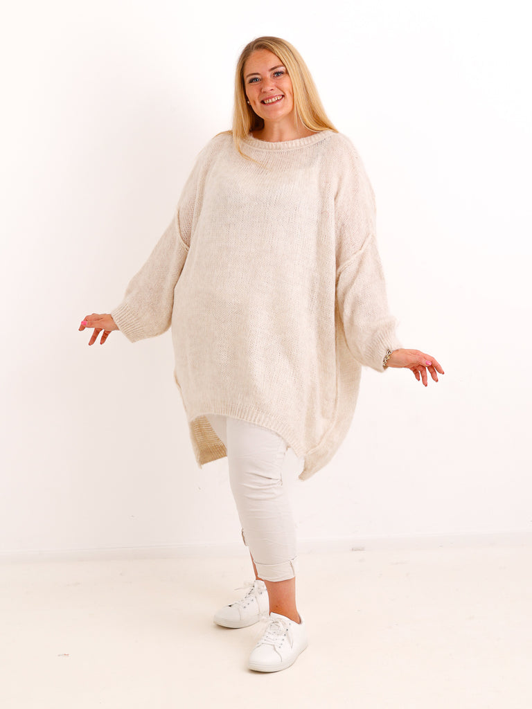 Curvy Pullover VALURA – Extra langer Oversize-Schnitt mit Inside-Out-Nähten – Gr. 44–56