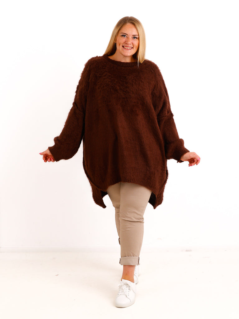 Curvy Pullover VALURA – Extra langer Oversize-Schnitt mit Inside-Out-Nähten – Gr. 44–56