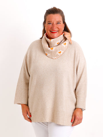 Strick Dreieckstuch ROSALIE.S – Weicher Viskose-Wollmix – Blumenmuster