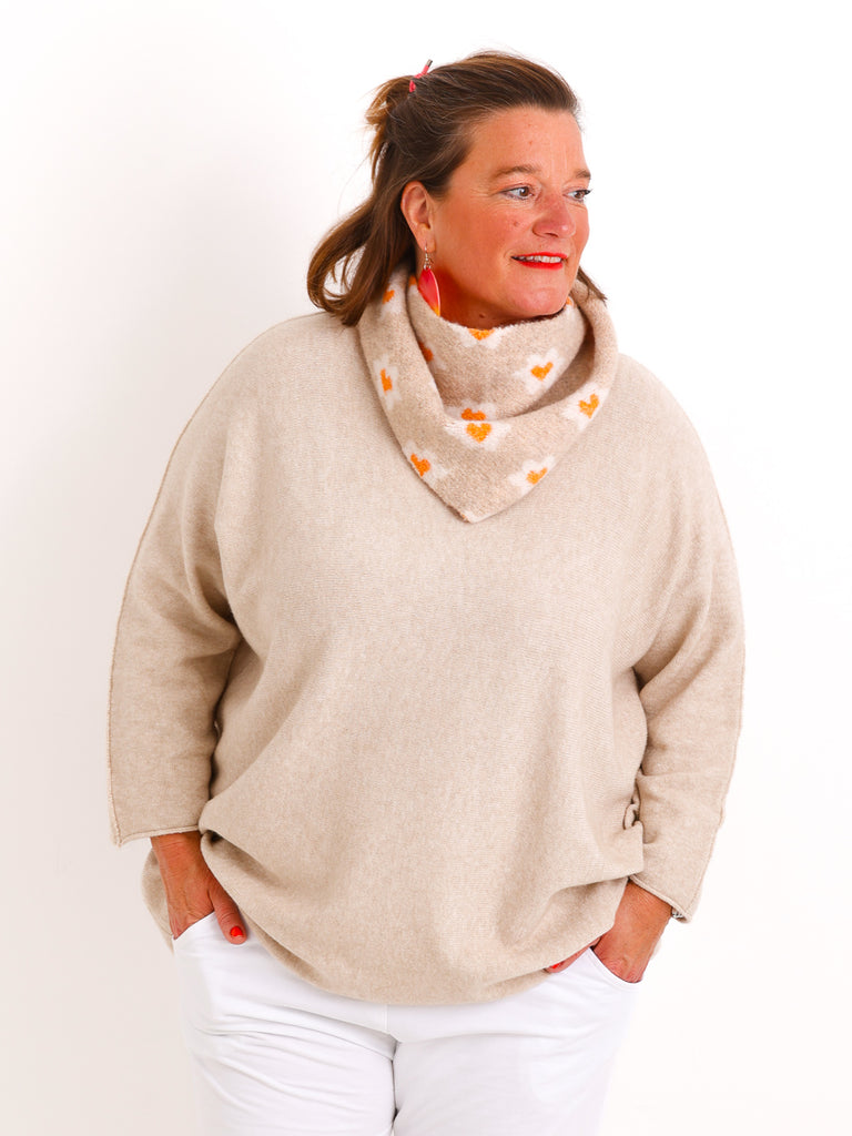 Strick Dreieckstuch ROSALIE.S – Weicher Viskose-Wollmix – Blumenmuster