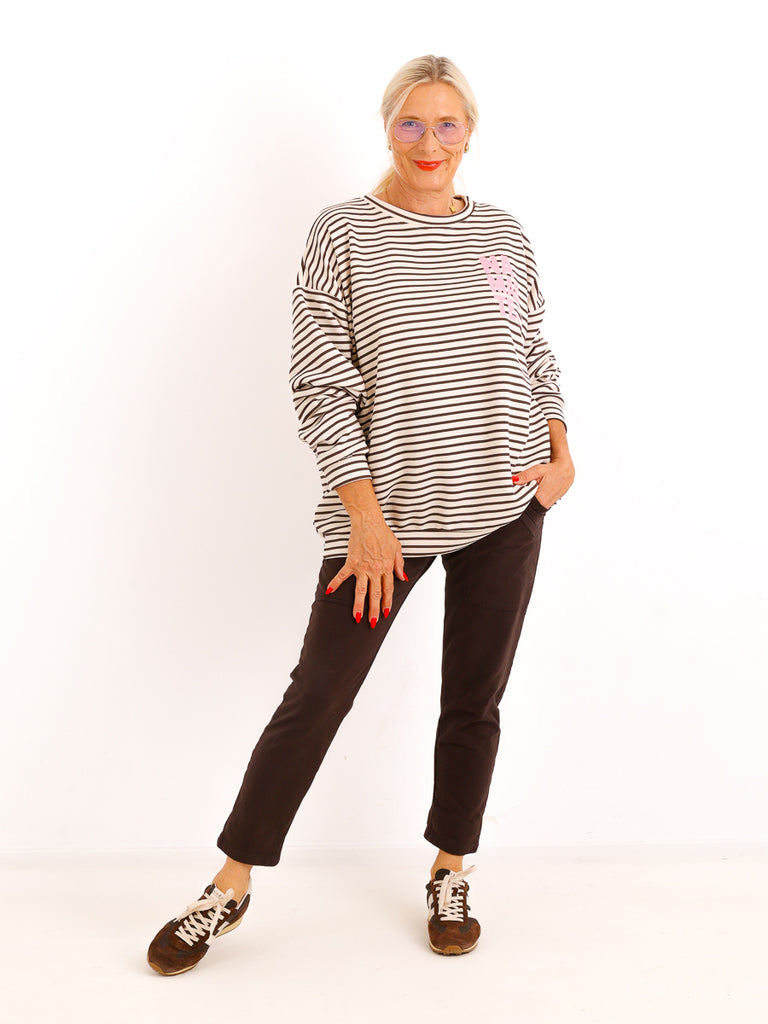 Oversize Sweatshirt MIRETTA – Namaste Statement-Print – Gr. 38–42/44