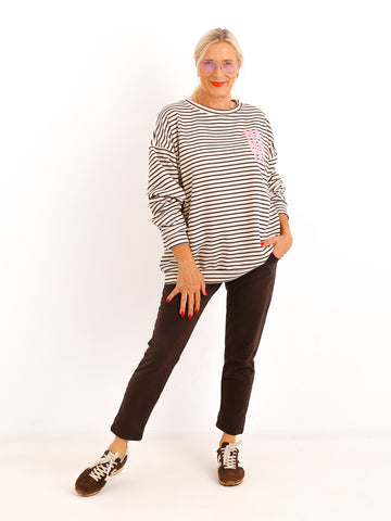 Oversize Sweatshirt MIRETTA – Namaste Statement-Print – Gr. 38–42/44