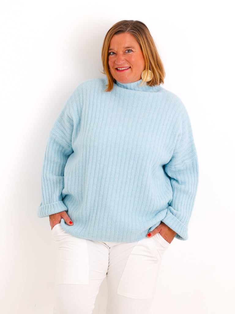 Damen Oversize-Strickpullover LEVIENNE mit Rippstruktur - Gr. 38–44