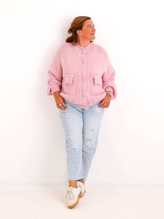 Strickjacke VANELIA – Kuscheliger Uni-Look mit besonderen Strickdetails – Gr. 38–44