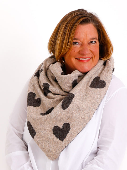 JUNA Dreiecksschal - taupe / beige