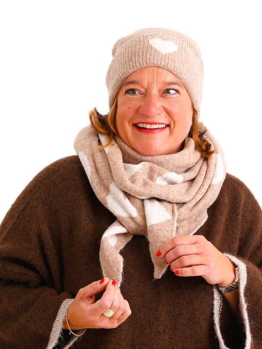 Dreiecksschal LIVIENNE – Flauschiger Herz-Look zum Wenden