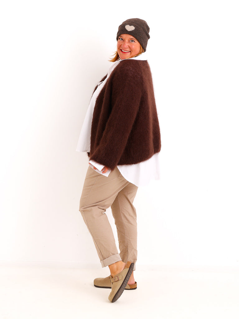 Oversize Mohair Cardigan SERELLE – Flauschiger Statement-Strick mit 80 % Mohair – Gr. 38–46