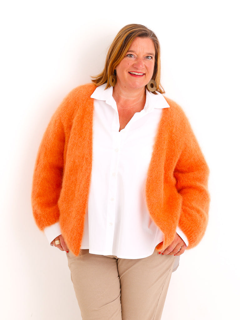 Oversize Mohair Cardigan SERELLE – Flauschiger Statement-Strick mit 80 % Mohair – Gr. 38–46