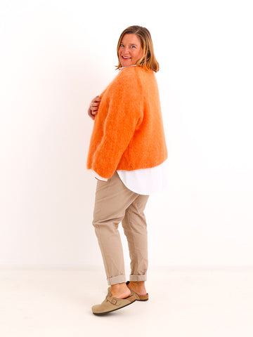 Oversize Mohair Cardigan SERELLE – Flauschiger Statement-Strick mit 80 % Mohair – Gr. 38–46