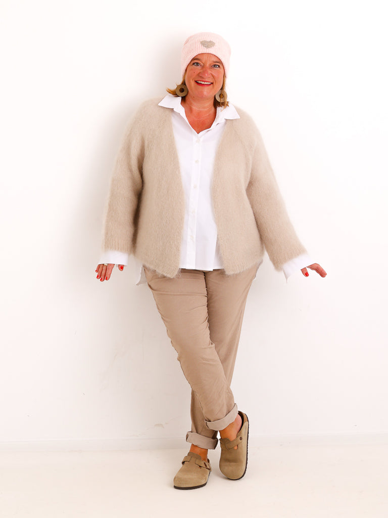 Oversize Mohair Cardigan SERELLE – Flauschiger Statement-Strick mit 80 % Mohair – Gr. 38–46