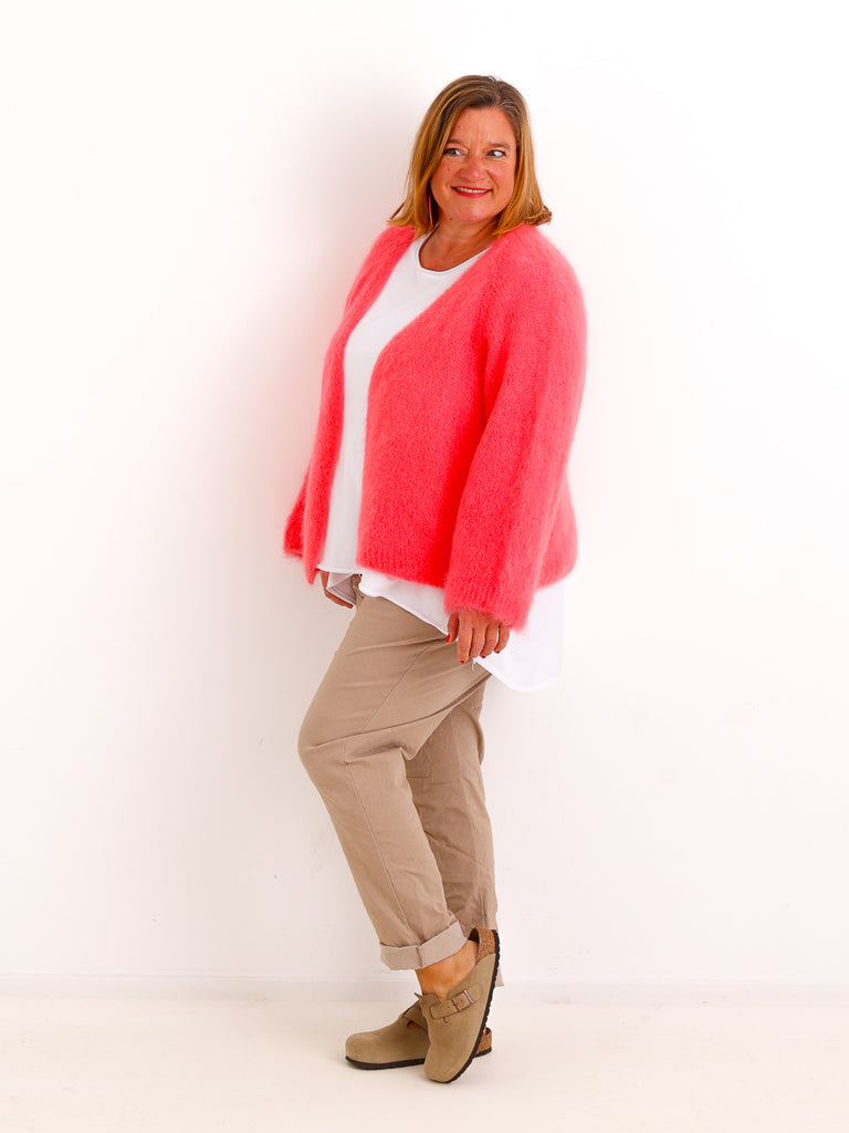 Oversize Mohair Cardigan SERELLE – Flauschiger Statement-Strick mit 80 % Mohair – Gr. 38–46
