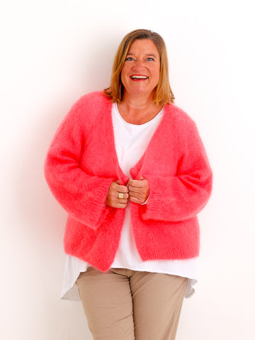 Oversize Mohair Cardigan SERELLE – Flauschiger Statement-Strick mit 80 % Mohair – Gr. 38–46