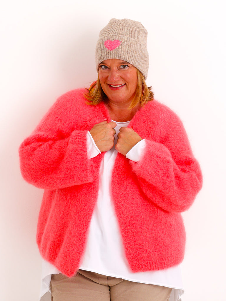 Oversize Mohair Cardigan SERELLE – Flauschiger Statement-Strick mit 80 % Mohair – Gr. 38–46