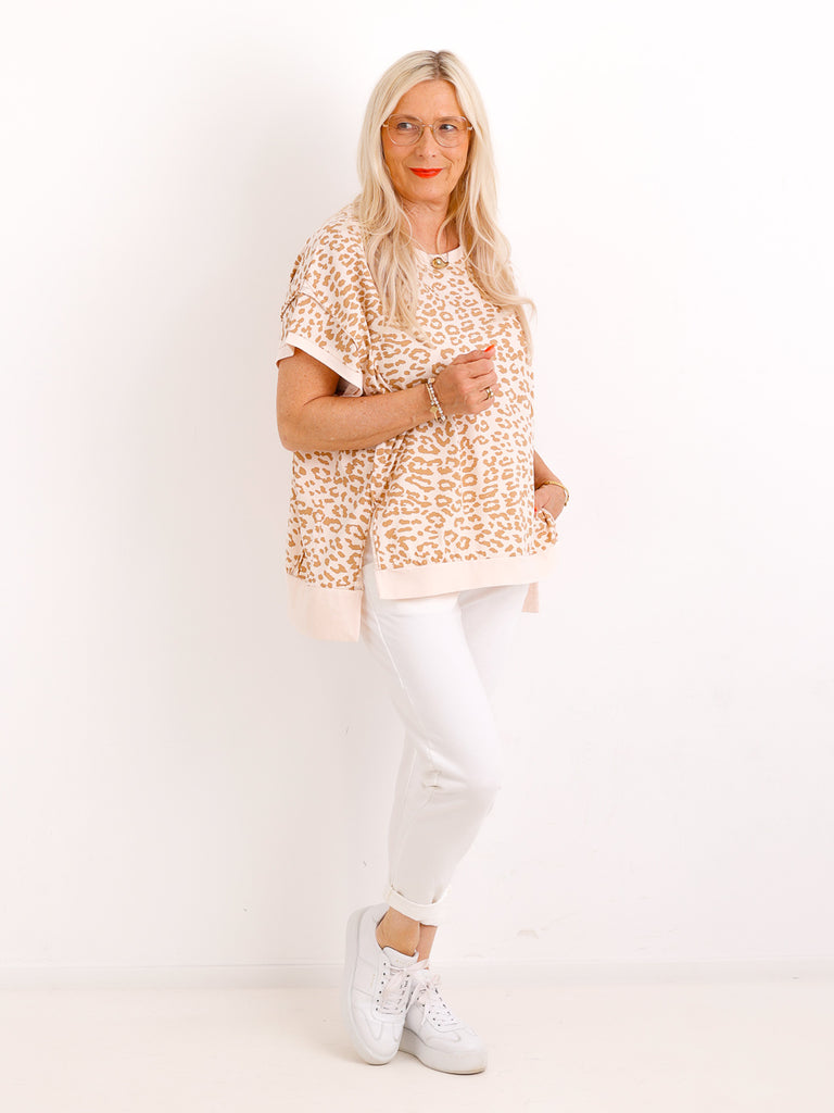 Oversize Leo-Shirt JOSEFINE – Sanfter Print – Gr. 38-46