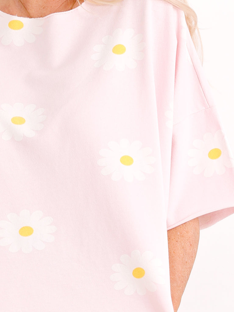 Kurzarm-Sweater KATHARINA.S – Allover Blumenprint – Soft-Cotton – Gr. 36-42/44