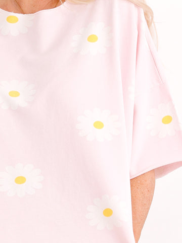 Kurzarm-Sweater KATHARINA.S – Allover Blumenprint – Soft-Cotton – Gr. 36-42/44