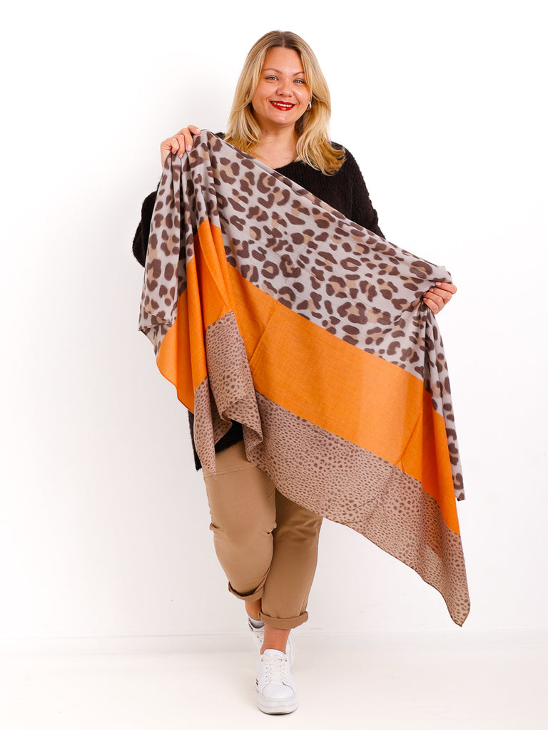 NELE Schal - orange/beige/schoko