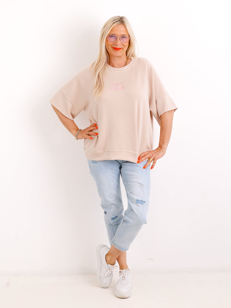 Sweatshirt VANESSA.S – CIAO AMORE Stickerei – Soft-Touch – Gr. 38-42